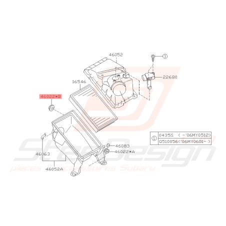 Silent Bloc Boite à air Subaru GT 93-00 WRX/STI 01-07 FORESTER 97-02/05-0741843