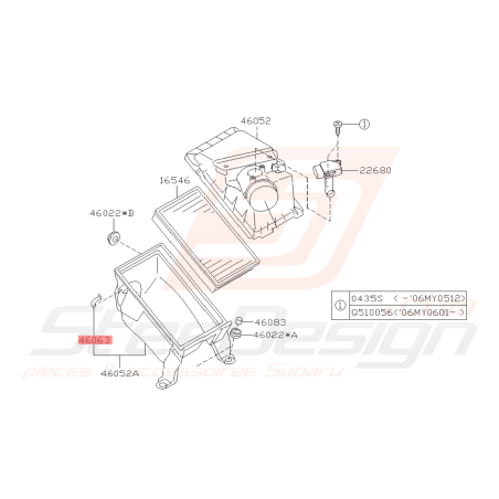 Attache Boite à Air Subaru GT 97-00 WRX STI 01-07 FORESTER 97-02/05-0741848
