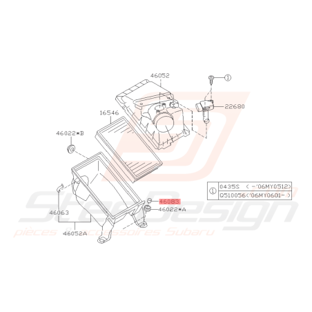 Entretoise boite à air GT 97-00  STI/WRX 01-07 FORESTER 97-02/05-0741849