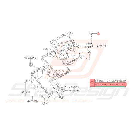 Boulon boite à air Origine Subaru WRX 06-10 BRZ 13-19 STI 06-19 FORESTER 05-0741851