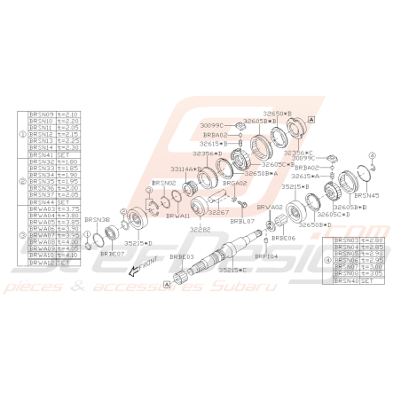 Schéma Arbre Intermédiaire (Boite de Vitesse) Origine Subaru BRZ 2013 - 201941852
