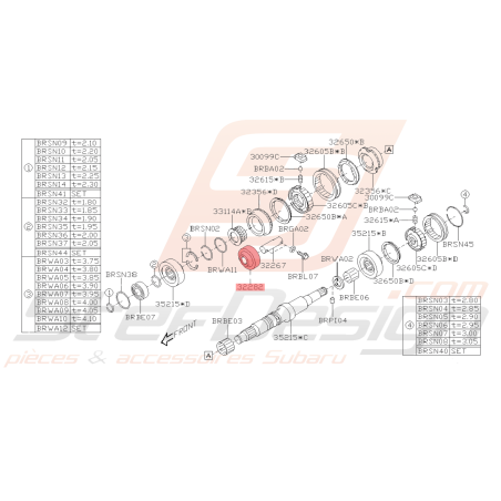 Engrenage Intermédiaire Arrière Origine Subaru BRZ 2013 - 201941867