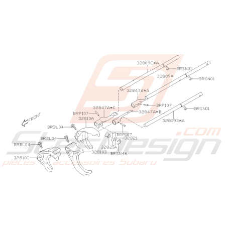 Schéma Fourchette et Rail Changement de Vitesse Origine Subaru BRZ 2013 - 201941918