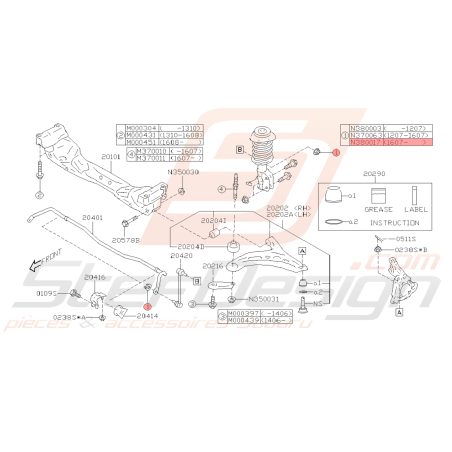 Ecrou de biellette Bar Stabilisatrice Subaru BRZ Toyota GT86 07/2016 - 201941929