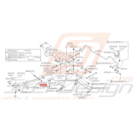 Tirant Arrière Adaptable Subaru GT WRX STI FORESTER41955