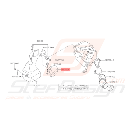 Conduit d'air d'admission Origine Subaru Forester Turbo 05-0741956