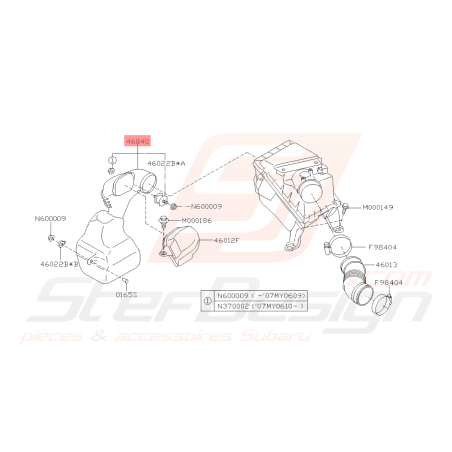 Résonateur boite à air subaru WRX/STI 05-07 Forester Turbo 05-0741959