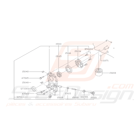 Schéma Pompe et Filtre à Huile Origine Subaru FORESTER 2005-200741967