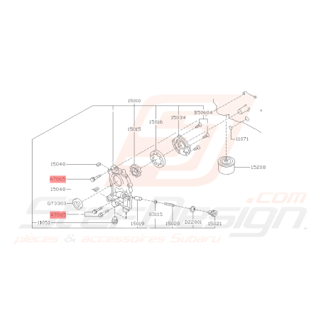 Vis de pompe à huile et carter moteur origine Subaru GT WRX STI FORESTER41980