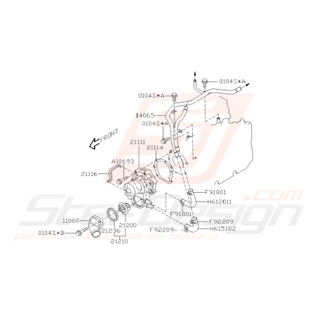 Schéma Pompe à Eau Origine Subaru FORESTER Turbo 2005-200741983