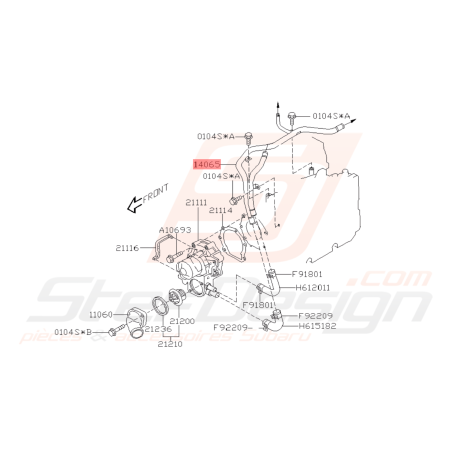 Durite Passage d'Eau Origine Subaru WRX STI 06-07 FORESTER Turbo 05-0741987