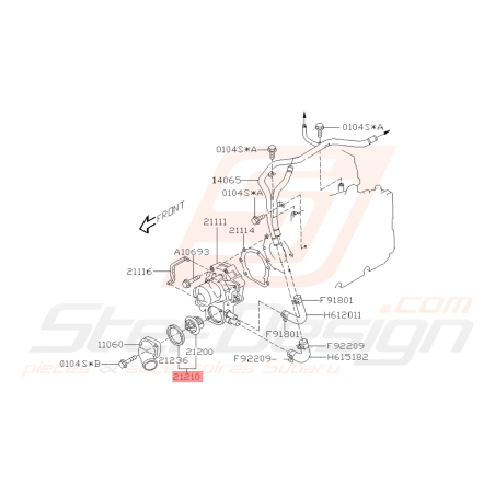 Ensemble thermostat et joint Origine Subaru WRX 01-07 STI 01-07/15-19 FORESTER 05-0741992