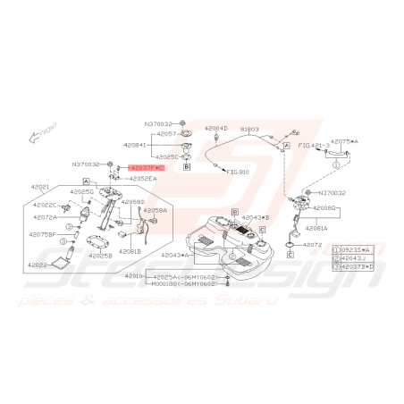 Attache de Puit de Jauge Origine Subaru WRX STI 01-07 FORESTER 05-0742027