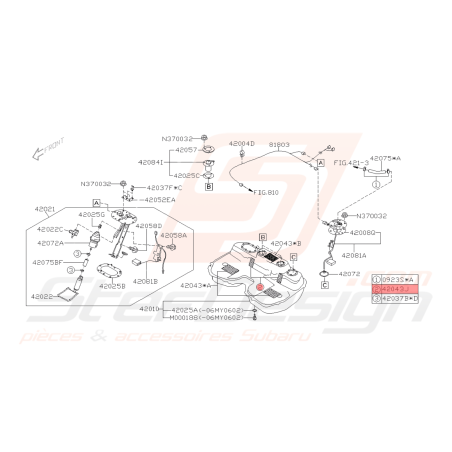 Silent Bloc de Réservoir Origine Subaru WRX STI 04 -07 FORESTER 05-0742030