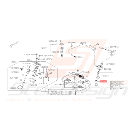 Filtre réservoir a carburant Origine Subaru FORESTER 2005-200742032