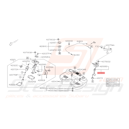 Ensemble secondaire réservoir essence Subaru GT 96-00 WRX STI 01-07 Forester 97-02/05-0742036