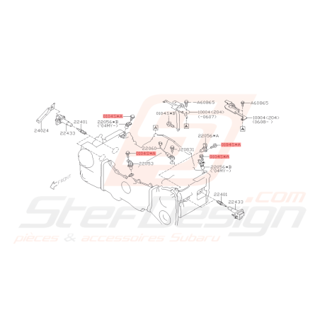 Vis fixation tuyaux Modine Subaru GT 93-00 WRX STI 01-20/05/09 WRX DIESEL 08-12 BRZ 13 FORESTER 05-1242048