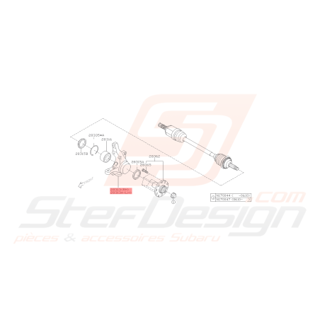Porte Moyeu Avant Origine Subaru GT 04/99-01/01 WRX 01-07 STI 01-04 FORESTER 97-02/05-0742053