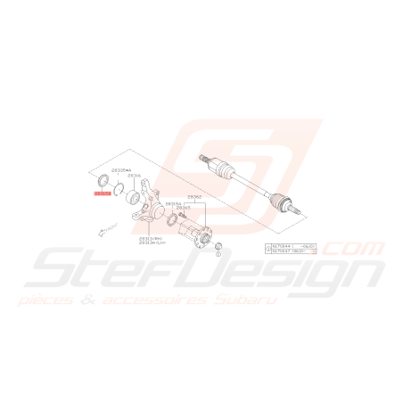 Joint de roulement avant Origine Subaru Impreza GT 99-00 FORESTER 05-0742054