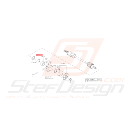 Circlips roulement moyeu avant Origine Subaru GT 93-00 WRX 01-07 STI 01-04 FORESTER 97-02/05-0742056