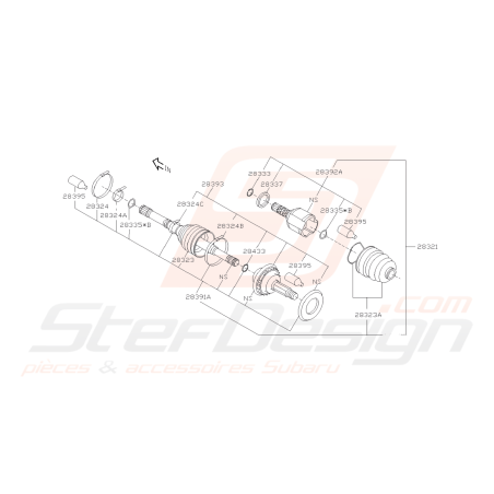 Schéma Cardan Origine Subaru FORESTER 2005-200742060