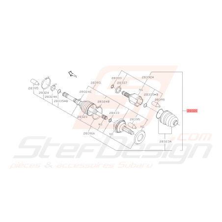 Cardan Complet Avant Origine Subaru FORESTER 2005-200742061