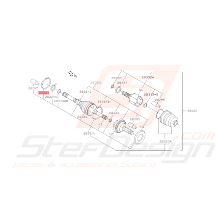 Collier Soufflet de Cardan Origine Subaru STI 08-14 FORESTER 05-0742068
