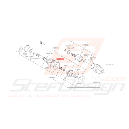 Collier Soufflet de Cardan Origine Subaru FORESTER 2005-200742070