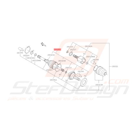 Cardan Côtés Roue sans joint Origine Subaru Forester 2005-200742077