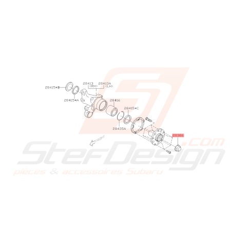 Ecrou de Cardan Origine Subaru GT 93-00 WRX STI 01-03/03 FORESTER 97-02/05-0742081