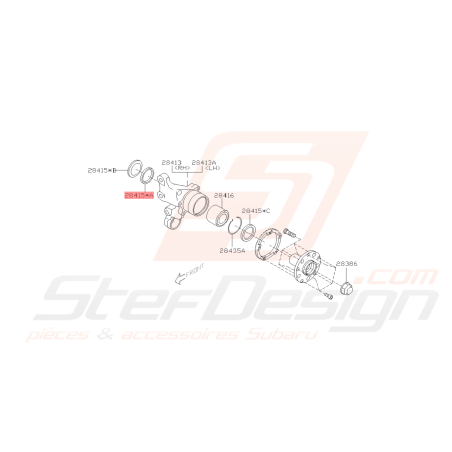 Joint roulement essieu arrière Origine Subaru FORESTER 05-07 GT 93-00 WRX 01-0742083