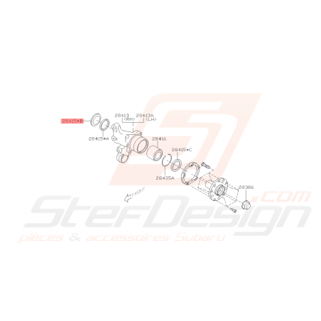 Joint spy intérieur roulement arrière GT 93-00 WRX 01-07 FORESTER 05-0742084