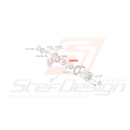 Joint spy extérieur roulement arrière GT 93-00 WRX 01-07 FORESTER 05-0742085