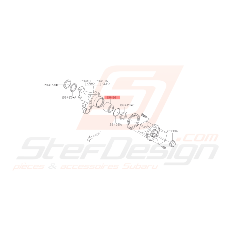 Roulement de roue arrière Origine Subaru Forester 00 et 05-0742086