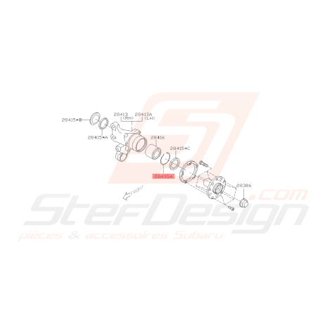 Circlips roulement arrière Origine Subaru Forester 05-07 GT 93-00 WRX 01-0742087