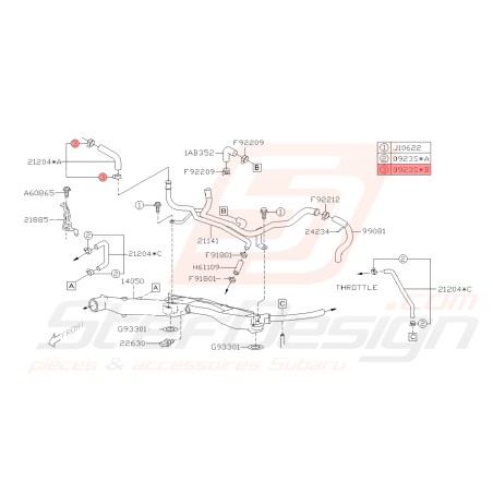 Attache de Tuyau Origine Subaru WRX 08-10 STI 08-14 FORESTER 05-0742091