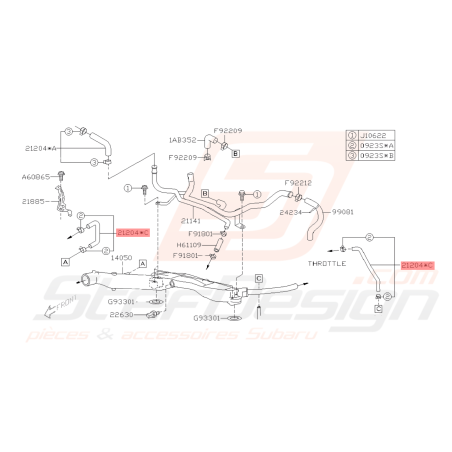 Durite de préchauffage Origine Subaru WRX 06-07 STI 06-14 FORESTER 05-0742097