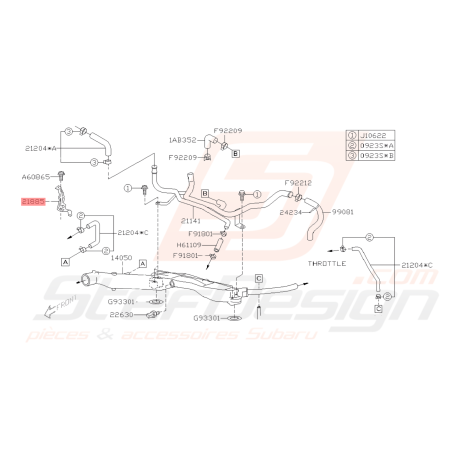 Patte de fixation droite d'échangeur Subaru WRX 04/03-07 STI 04/03-14 FORESTER 05-0742098