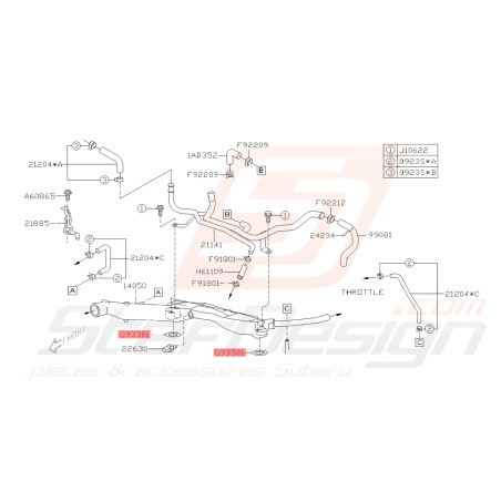 Joint de pieuvre d'eau Subaru GT 93-00 WRX STI 01-14 BRZ 13-19 FORESTER 97-02/05-0742106