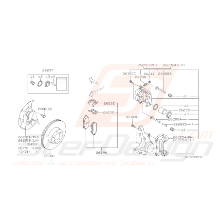 Schéma Frein Avant Origine Subaru FORESTER Turbo 2005-200742110