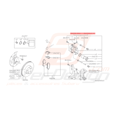 Étrier avant Origine Subaru FORESTER 05-07 WRX 08-1142125