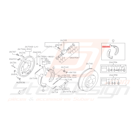 Machoires de frein à main ORIGINE SUBARU GT 93-96 WRX 01-07 FORESTER 05-0742138