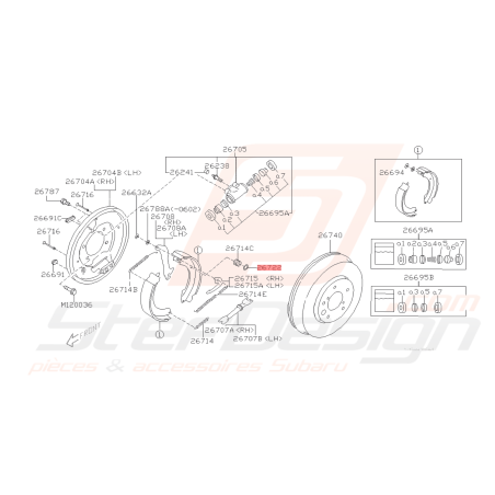 Coupelle de maintient des mâchoires Origine Subaru FORESTER 97-02/05-07 GT 93-00 WRX/STI 03-1442144