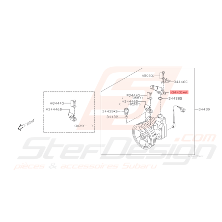 Connecteur de pompe de direction assistée Subaru Forester SG5 97-02/05-0742164