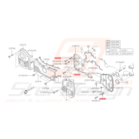Guide de courroie distribution au niveau des poulies Origine Subaru GT WRX STI 99-19 FORESTER 05-0742187