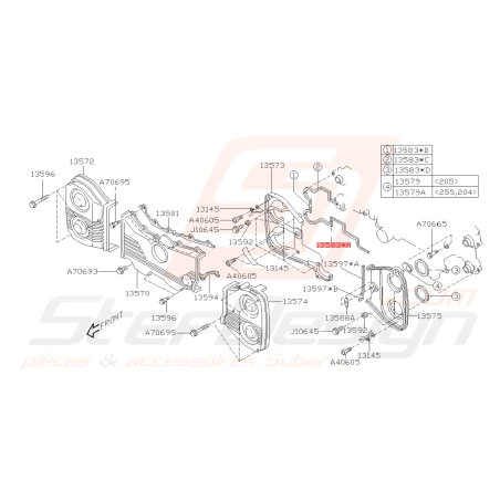 Joint N°1 couvercle distribution Origine Subaru GT 99-00 WRX 01-10 STI 01-19 FORESTER 97-02/05-0742193