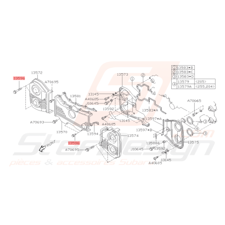 Vis fixation Carter cache-courroie GT 93-00 WRX 01-10 STI 01-19 FORESTER 97-02/05-0742199