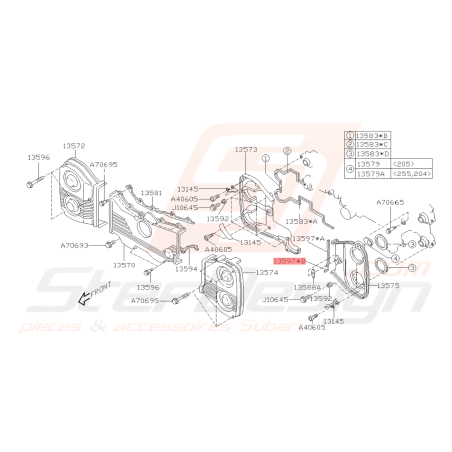 Joint de cache courroie N°2 Origine Subaru GT 99-00 WRX/STI 01-19 FORESTER 97-02/05-0742206