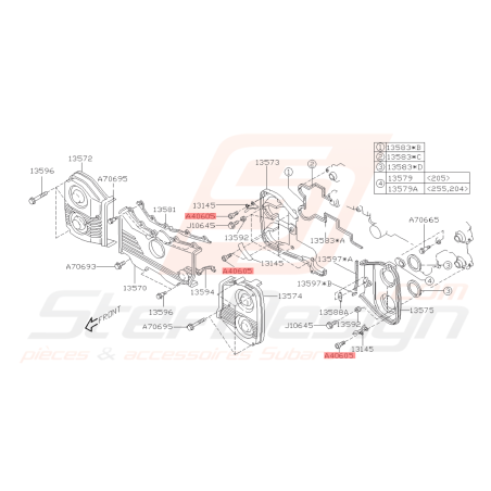 Vis de guide Courroie de distribution niveau des poulies Origine Subaru GT WRX STI FORESTER42207