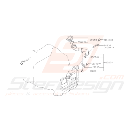 Schéma Conduit Remplissage D'huile Origine Subaru FORESTER 05-0742220